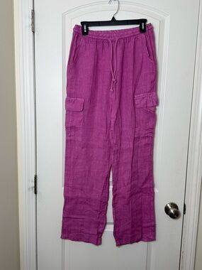 100% linen cargo pants